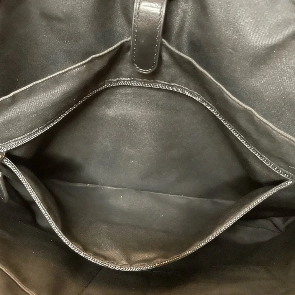 Coach Black Embossed Signature Leather Laptop Bag